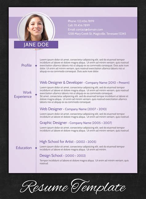Purple Resume Template
